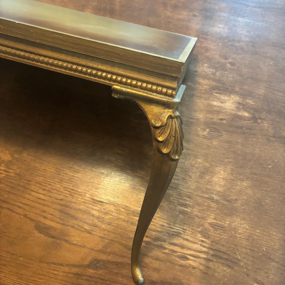 Hollywood‎ Regency by Turner Mid Century Wall Mounted Table/Shelf Gold Gilded - Picture 2 of 10